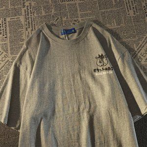 Cartoon letter printing  short-sleeved women tops